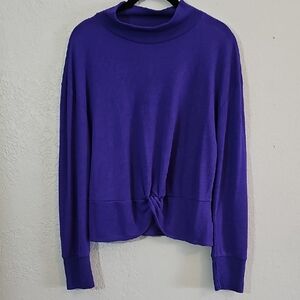 Anthropologie/Sanctuary Purple Twist-Front Lightweight Mockneck Sweater Womens M